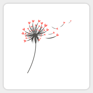 Red dandelion with hearts Sticker